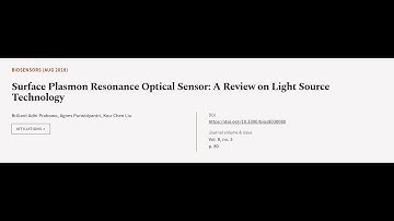 Surface Plasmon Resonance Optical Sensor: A Review on Light Source Technology | RTCL.TV