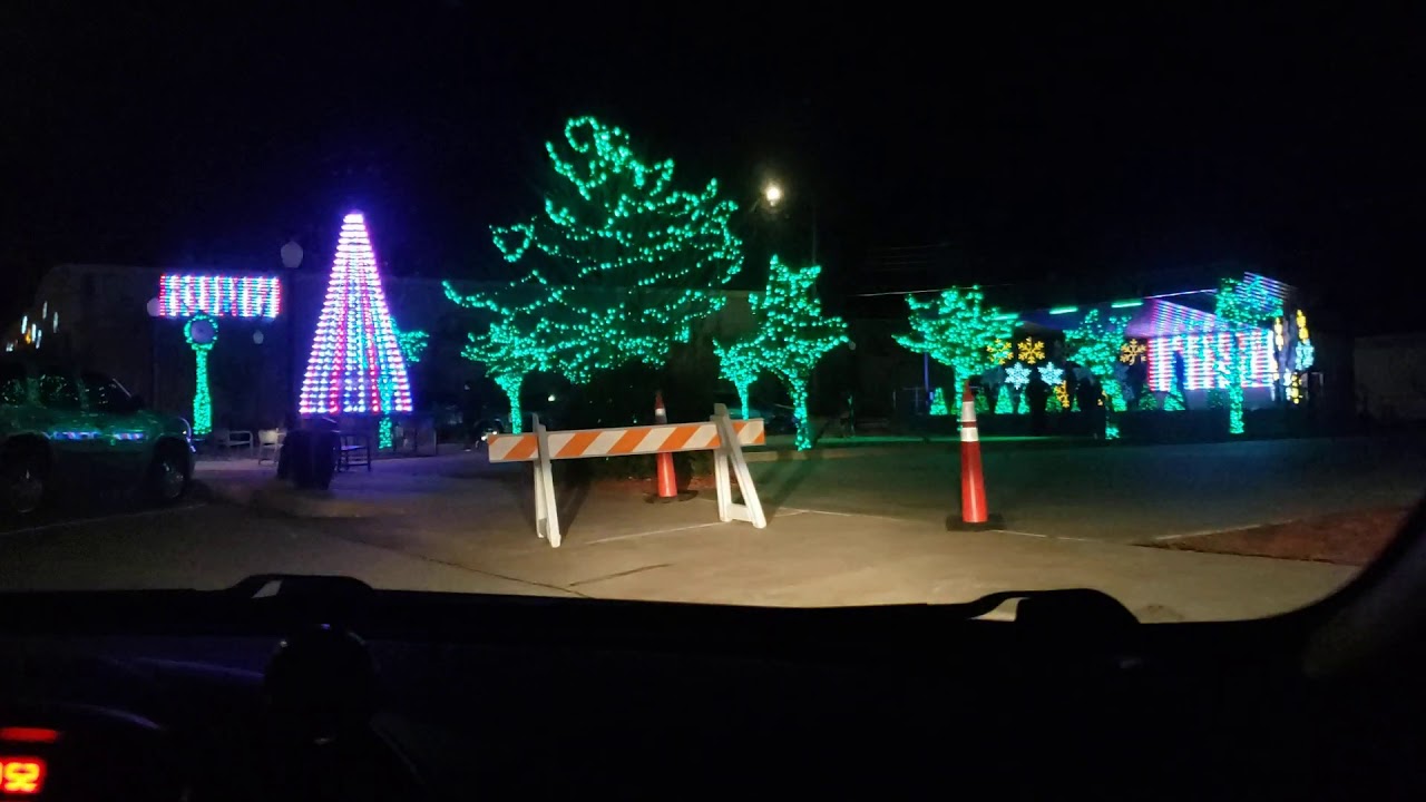 Main Street Christmas lights with the radio they go with Sulphur OK