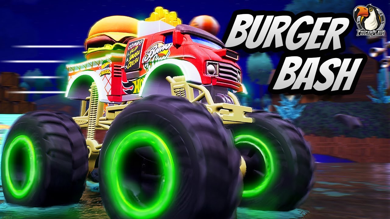 BURGER BASH! 🍔 Monster Truck Madness in Hot Wheels Stunt Mayhem!