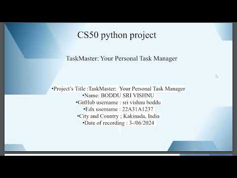 CS50 TO-DO LIST project demo video || CS50 Introduction to Python Programming by Harvard University