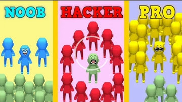 #1   NOOB VS PRO VS HACKER IN CROWD CITY