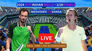 Daniil Medvedev Vs Sebastian Korda LIVE Score UPDATE Today Tennis 2024 ATP Indian Wells 1/16-Finals