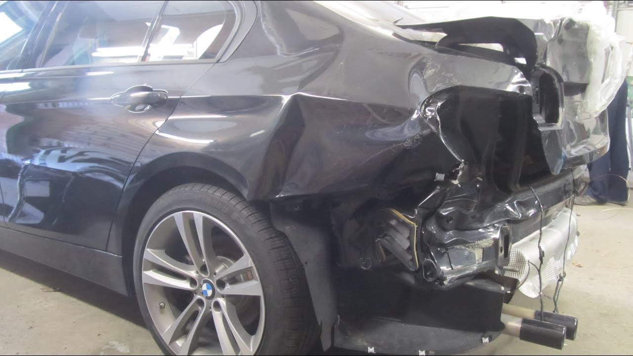 BMW 3. The body car repair. Ремонт кузова машины.