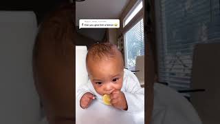 Baby Caedon tries a lemon for the first time... shocking reaction #Shorts