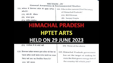 HP TET ARTS HELD ON 29 JUNE 2023 SOLVED ANSWER KEY