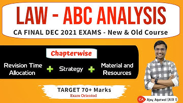LAW ABC Analysis - CA Final DEC 21 Exam | Detailed Strategy & Time Allocation | AIR 1 Ajay Agarwal