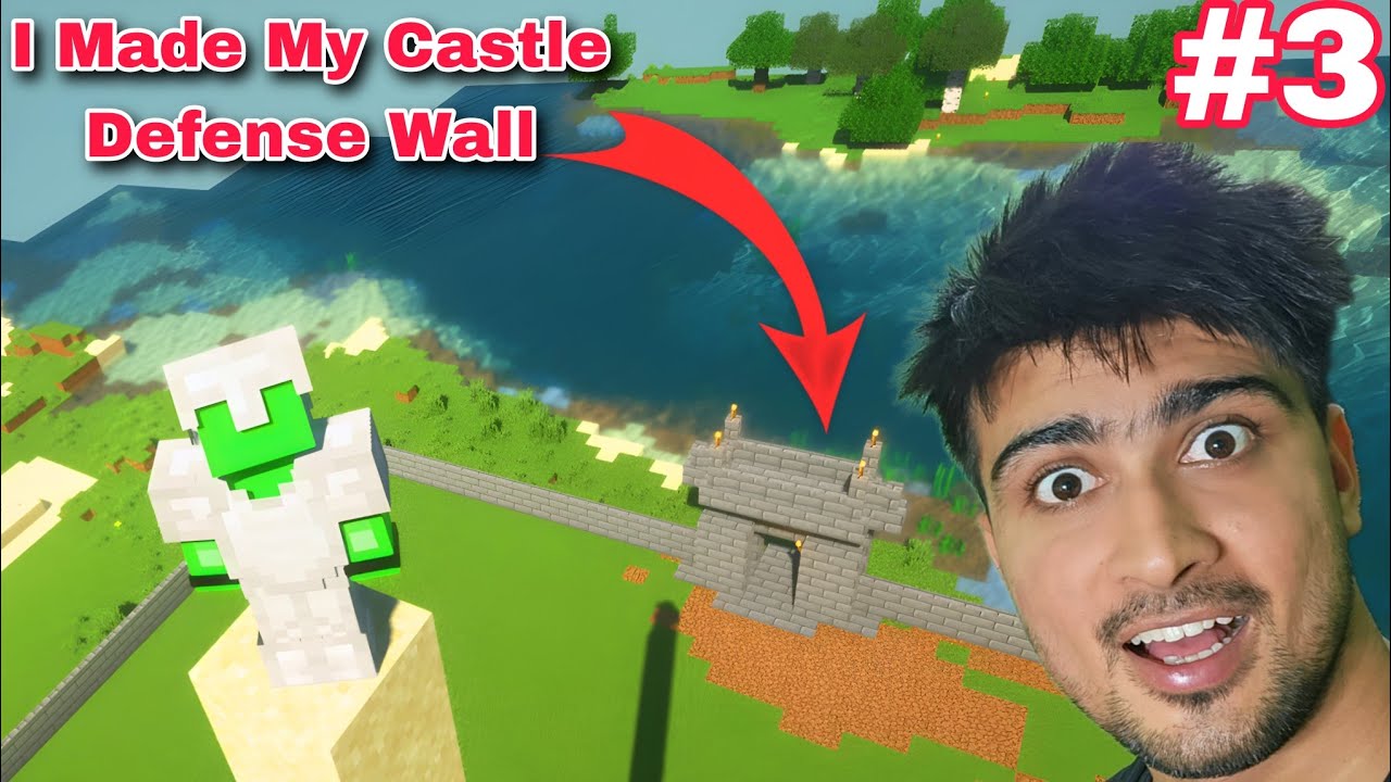 My Castle Defense Wall | Minecraft Survival Ep 3 - YouTube