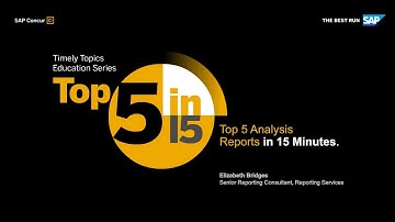 Top 5 Analysis Reports in 15 Minutes