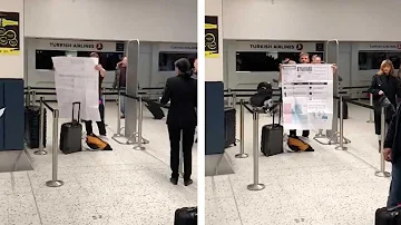 Lads Prank Mate With Giant Boarding Pass