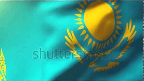 Kazakhstan flag waving in the wind. Looping sun rises style. Animation loop Stock video by