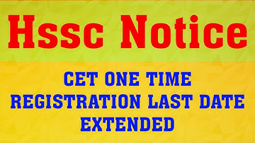How to Hssc One Time Registration Last Date Extended || Hssc Registration 2021 || Hssc #registration