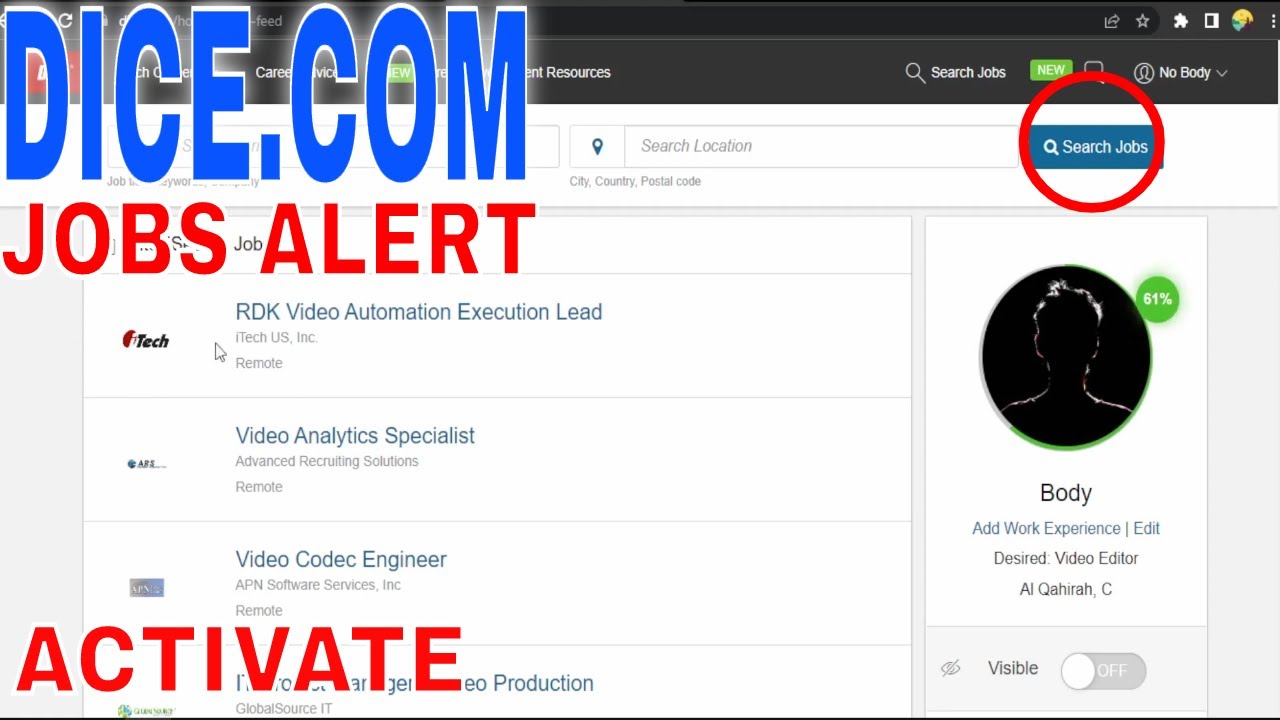 How To Activate Jobs Alert In Dice 🔴 YouTube
