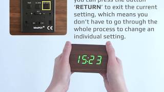Wood Style Digital Clock General Setting Instruction WD23-3 / WD24-3