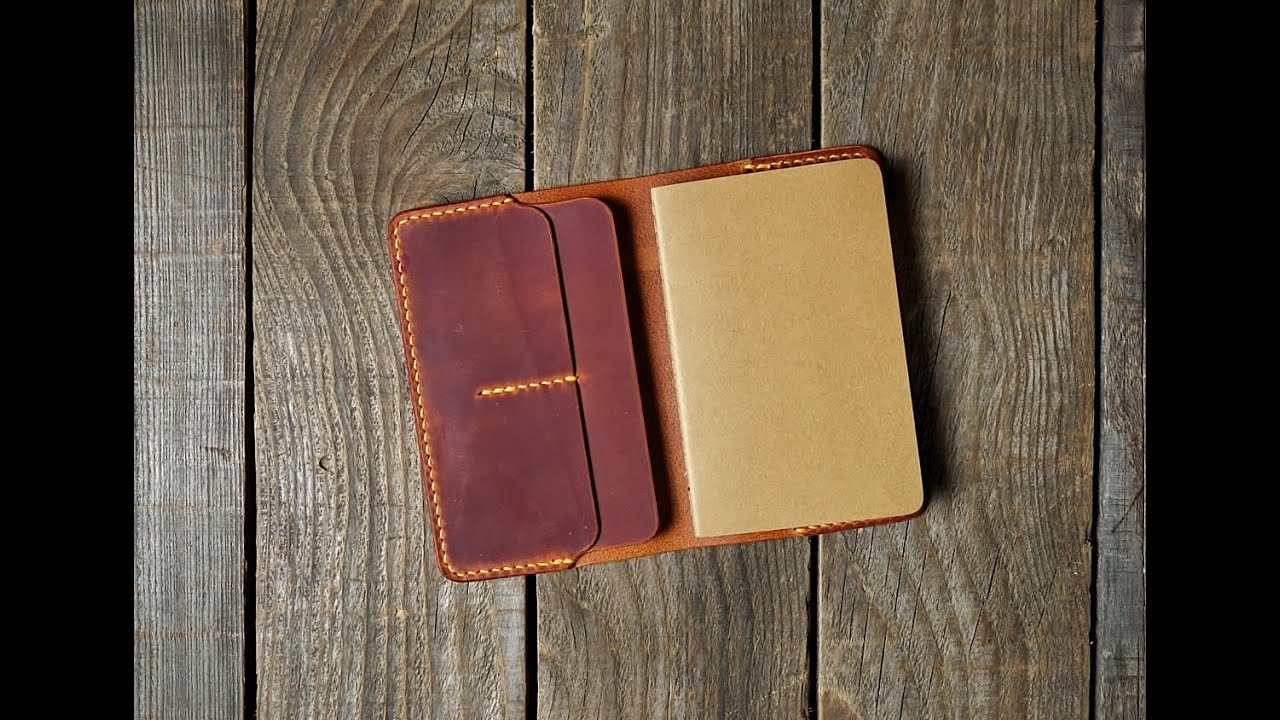 Making a Field Notes sized leather cover (FREE PATTERN) - YouTube