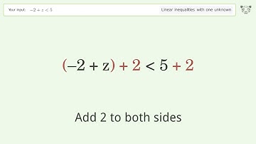 Solving Linear Inequalities: -2+z is Smaller Than 5