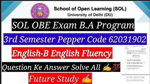 Q.6 Answer solve English B English Fluency paper code 62031902