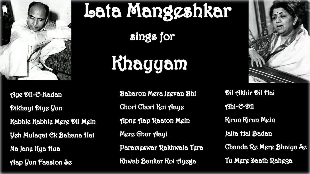 Lata Mangeshkar sings for Khayyam  Hindi Songs  60s 70s 80s