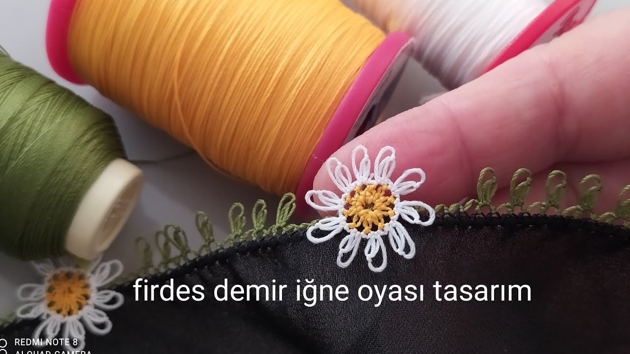 649- KULAK ÇUBUĞU İLE YAPILAN İĞNE OYASI PAPATYA MODELİ ANLATIMLI YAPILIŞI