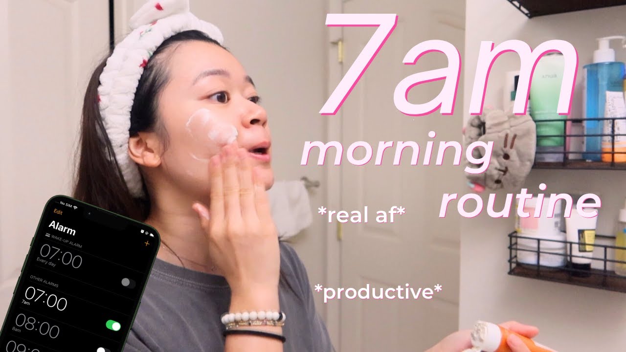 my 7AM realistic “hot girl” morning routine | healthy & productive habits, self-care