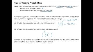 Recap of Probability Rules