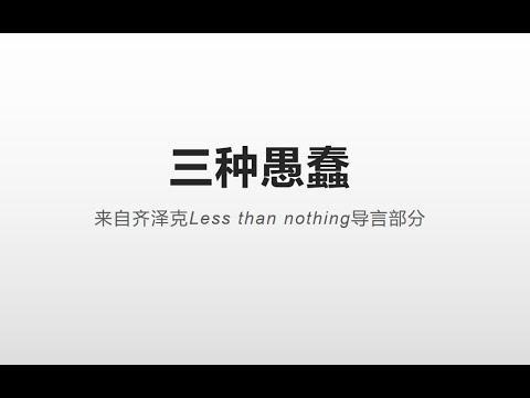 【10分钟哲学·齐泽克】三种愚蠢让你理解拉康的“大他者”