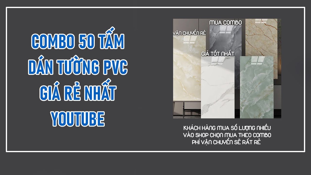 Combo 50 Tấm xốp dán tường giả đá thạch anh phủ pvc bóng cao cấp kích thước