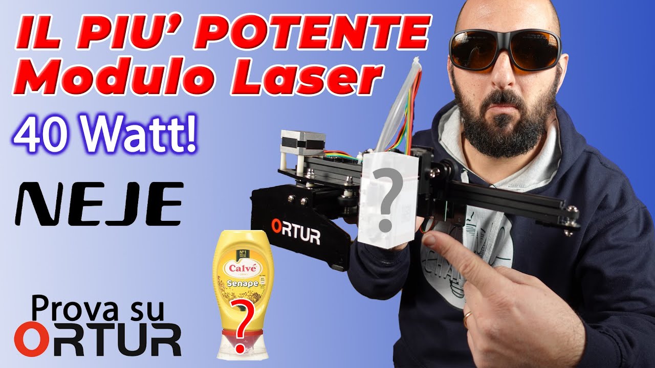 IL PIU POTENTE MODULO LASER A DIODO! 40W CON 15W DI POTENZA LUMINOSA! NEJE  40W Incisione con Senape! 