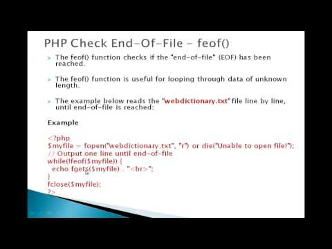 cs310 PHP Check End Of File   feof in hindi/urdu part 69