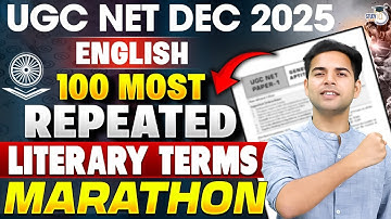 UGC NET Dec 2025 | UGC NET English 100 Most Repeated Literary Terms Marathon By Abhay Sir