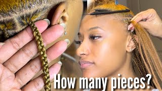 How many pieces do you use for one knotless braid ?