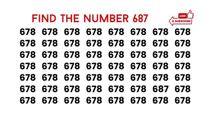 How Fast Can You Find the Number "687"? Test your eyes. Focus your mind. Number Challenge.