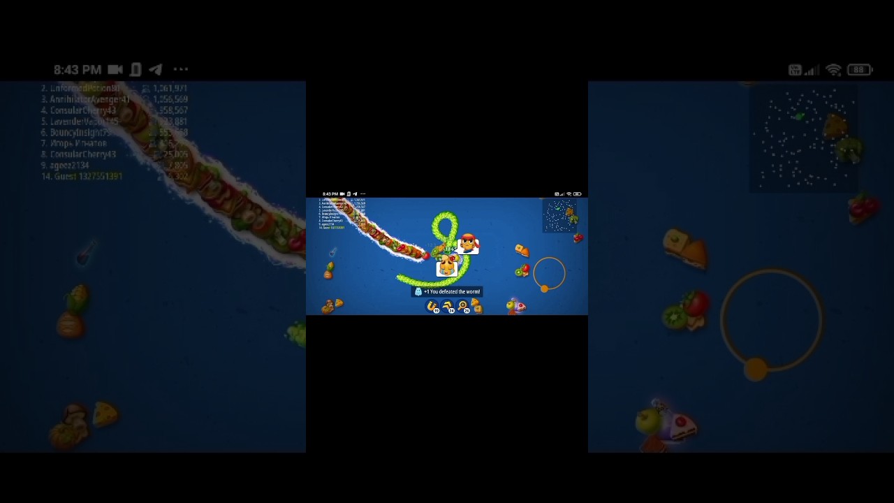 Worms Zone.io GOD Level Gameplay 