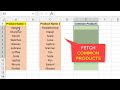 Trick to match common items form two list in excle