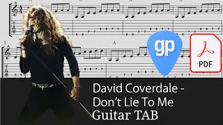 David Coverdale - Don’t Lie To Me Guitar Tabs [TABS]