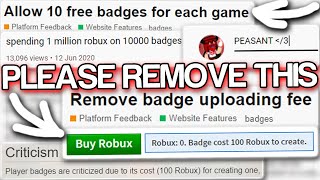 This Roblox Feature Should Not Exist 100 Robux Badge Price Youtube - roblox how to create a badge