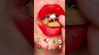 ASMR Viral Last Christmas Emoji Food Satisfying lips Mukbang shorts Satisfying   @SweetNightASMR