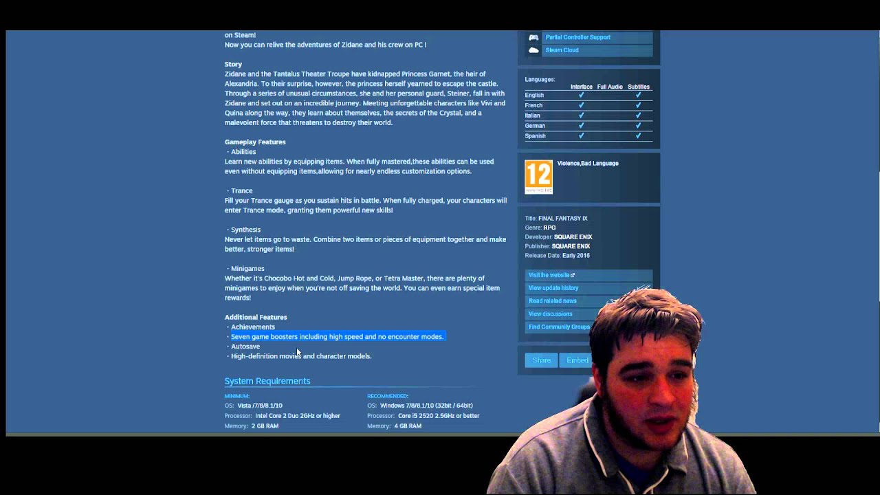 Final Fantasy IX For Steam To Have No Random Encounters Option!