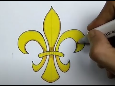 How to Draw FLEUR DE LIS Step by Step - YouTube