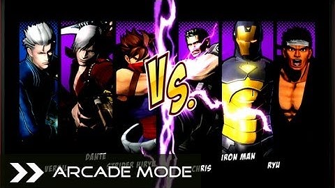 Ultimate Marvel vs Capcom 3 - Dante/Vergil/Hiryu VS Chris/Iron Man/Ryu (Stage 1 - Arcade Mode)