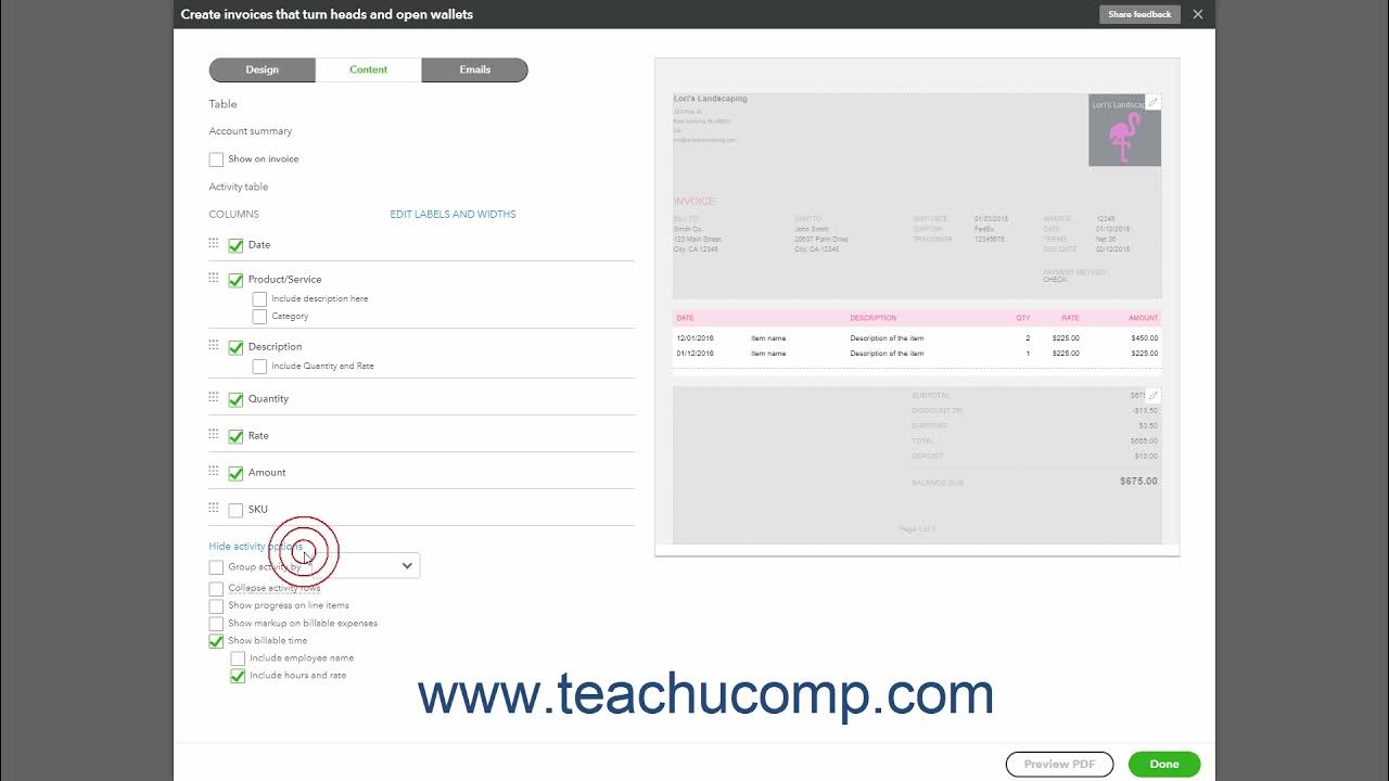 QuickBooks Online Tutorial Grouping and Subtotaling Items in Invoices Intuit Training YouTube