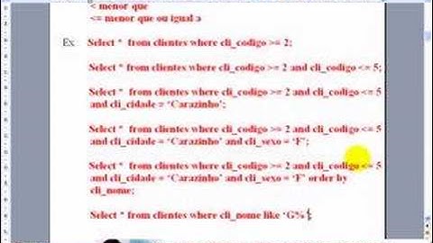 Aula 1252 banco de dados SQL - Where e Like