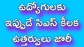 FLASH FLASH/CRUCIAL ORDERS RELEASED TO EMPLOYEES ఉద్యోగులకు ఇప్పుడే సిఎస్ కీలక ఆదేశాలు జారీ