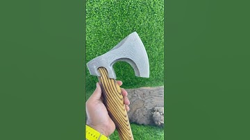 Handmade razor sharp axe with wooden handle. #shorts #axe