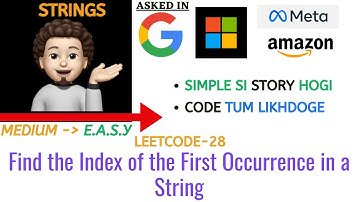 Find the Index of the First Occurrence in a String | Google, Microsoft |  Leetcode 28