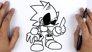HOW TO DRAW SONIC EXE OG | Friday Night Funkin (FNF) - Easy Drawing screenshot 5
