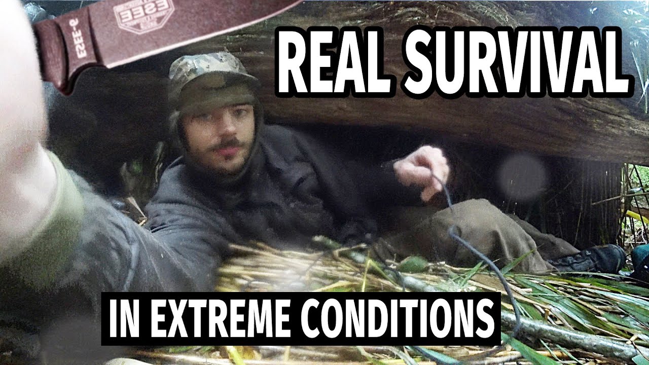 6 Day Survival In Rainstorm (Knife \U0026 Paracord Only) - No Food, No Shelter Challenge