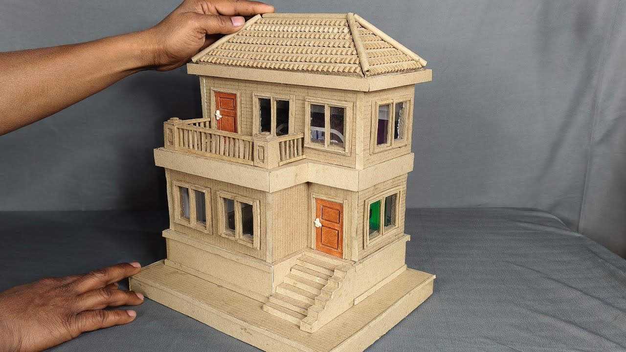How To Make Cardboard House | Cardboard Modern House / Cardboard House kaise banaen gatte ka
