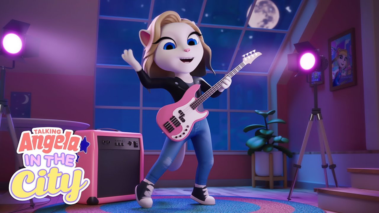 Guitar Trouble 🎸⚡ Talking Angela: In The City | LIVE Cartoons for Kids