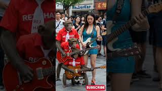 Viral tiga monyet main gitar di China sama cewek 😊🙏#music #shortvideo #shorts