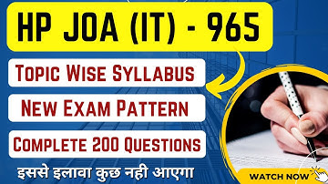 HP JOA IT (965) Topic Wise Complete Syllabus & Exam Pattern !! इससे बाहर कुछ नहीं आएगा !! GKSTUDY